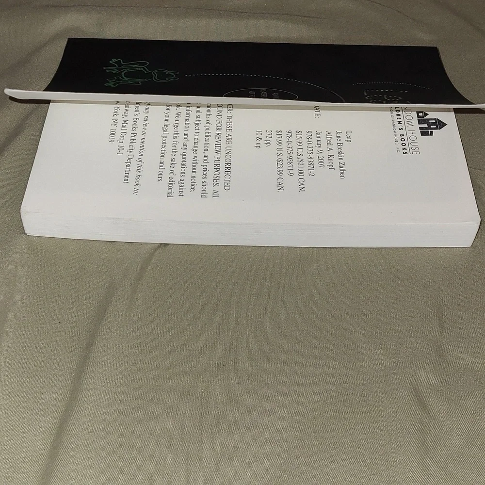 Leap By: Jane Breskin Zalben Paperback Book Young Adult 10 Years Up 261 Pages